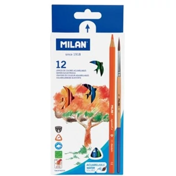 Ceruza színes Milan 12-es Aqua háromszög+ecset 0742312 12 db/doboz