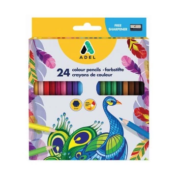 Színes ceruza 24-es ADEL hatszög + hegyező