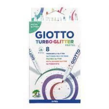 Filckészlet 8-as Giotto Turbo Glitter csillámos pasztel (új)
