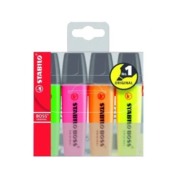 Szövegkiemelő 4/klt STABILO Boss (2-5mm)