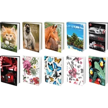 Napló T-Creativ A/5 négyzetr. 48 lapos, keménytáblás, 10 vegyes minta