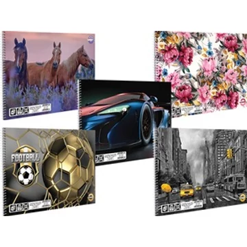 Vázlatfüzet T-Creativ B/5 fm. 4 Color, mintás fedelű, 30 lapos, 170 g 5db/cs