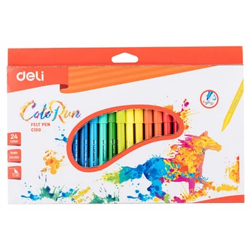 Filctollkészlet, 1,0 mm, DELI "ColoRun", 24 különböző szín