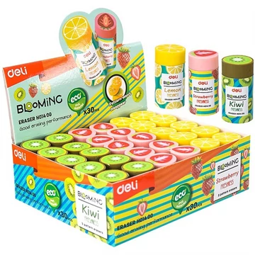 Radír, papírtokkal, DELI "Blooming", vegyes szín