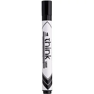 Tábla- és flipchart marker, 2,0 mm, gömbölyű, DELI "Think", fekete