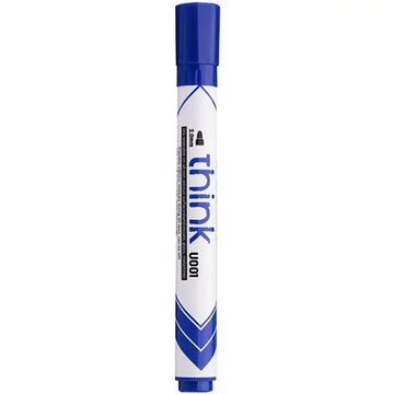 Tábla- és flipchart marker, 2,0 mm, gömbölyű, DELI "Think", kék