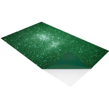 Öntapadós Dekorgumi Lap kb. 21x30 cm Csillámos Zöld