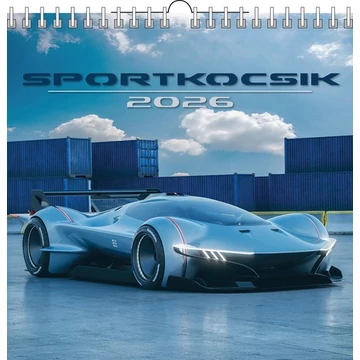 Naptár fali T-Calendar 33x33cm spirálozott, Sportkocsik 