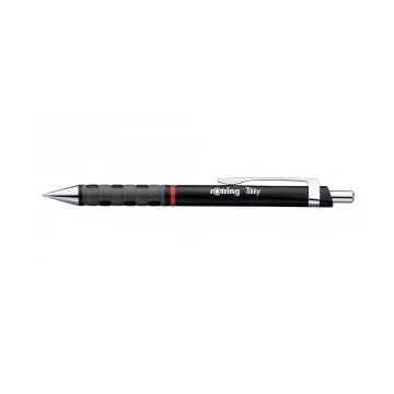 Golyóstoll, 1,0 mm, nyomógombos, rOtring "Tikky", fekete
