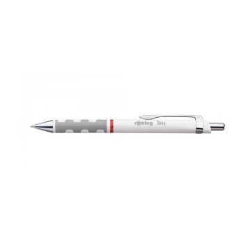 Golyóstoll, 1,0 mm, nyomógombos, rOtring "Tikky", fehér