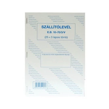 Szállítólevél A/5 (25x3) Napraforgós  B.10-70/3/V