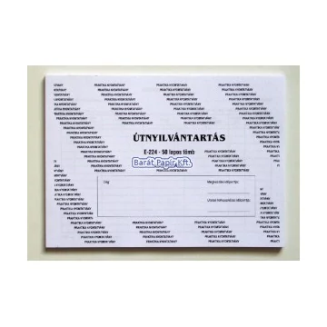 Útnyilvántartás A/5  E.224