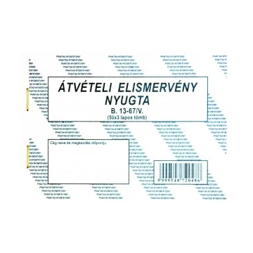 Átvételi elismervény-nyugta PRAK. A/6 (50x3) fekvő  B.13-67/V
