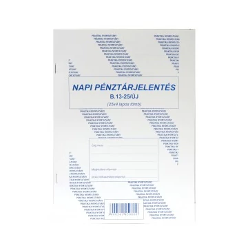 Pénztárjelentés napi PR. (25x4)  B.13-25/V