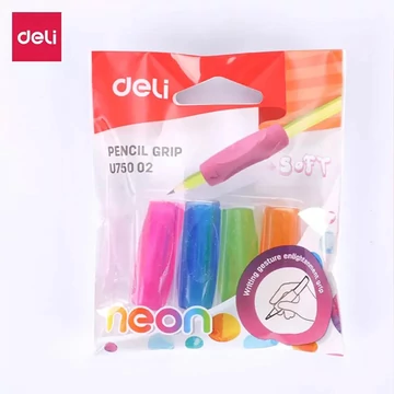 Ceruzafogó, 4 darabos, DELI "neon", 4 különböző szín