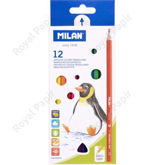 Ceruza színes Milan 12-es 231 háromszögletű test, 0722312, 0728312