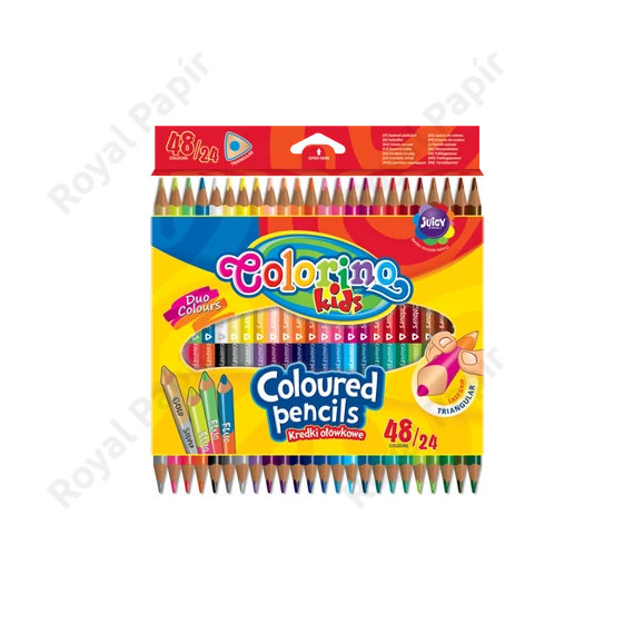 Színesceruzakészlet Colorino Kids TRIO - kétvégű 24/48-as