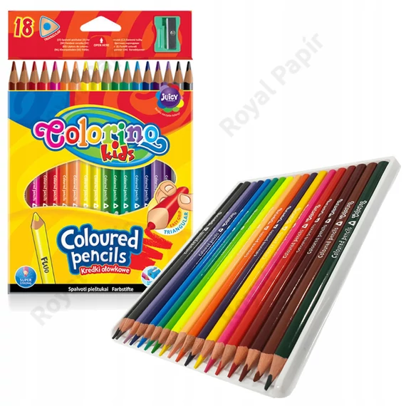 Színesceruzakészlet Colorino Kids TRIO - 18db-os  hegyezővel