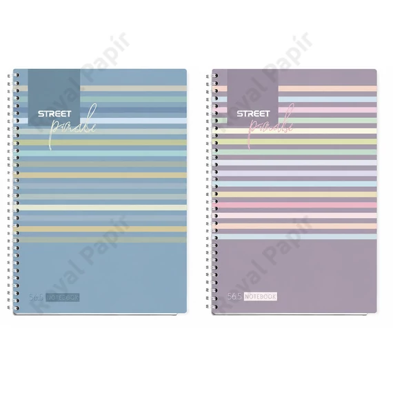 Spirál füzet, prémium "PROJECT BOOK STREET PAD" A4 100 lapos, kivehető regiszteres STRIPES vonalas