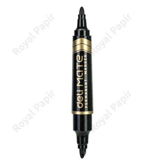 Alkoholos marker, 1,5/1-6 mm, kétvégű, DELI "Mate 2:1", fekete