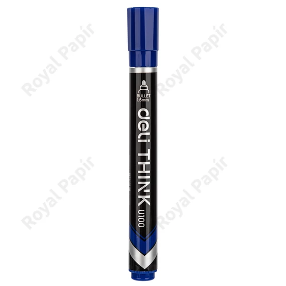 Alkoholos marker, 1,5 mm, gömbölyű, DELI "Think", kék