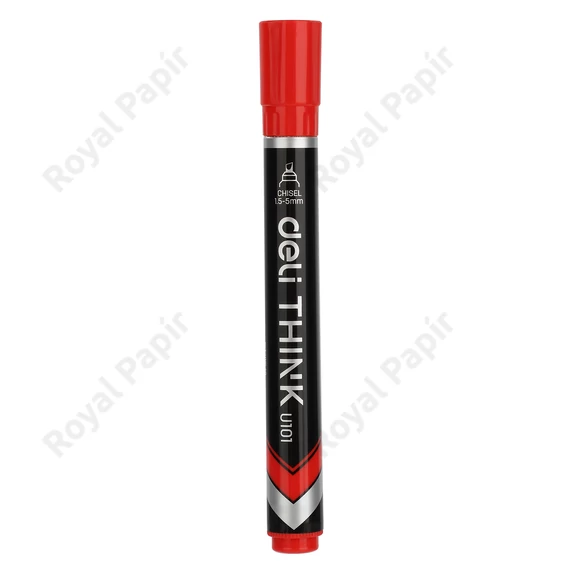Alkoholos marker, 1,5-5,0 mm, vágott, DELI "Think", piros