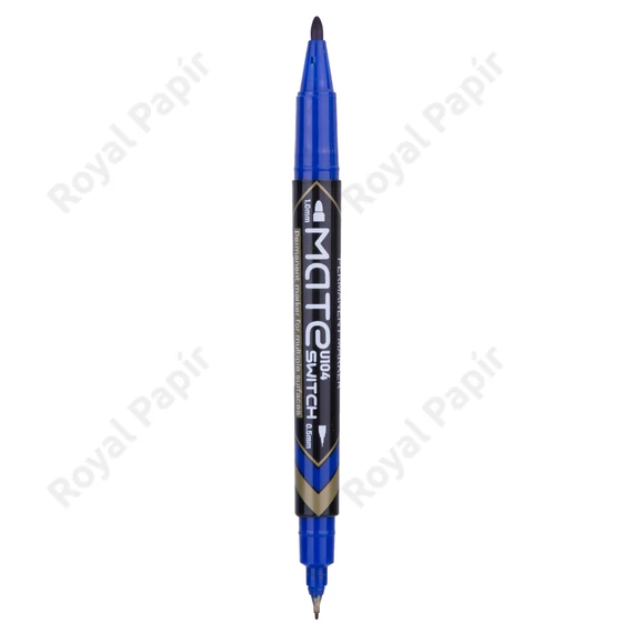 Alkoholos marker, 0,5/1,0 mm, kétvégű, DELI "Mate 2:1", kék