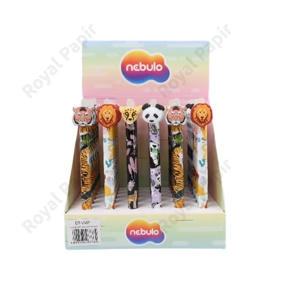 Golyóstoll 10 színű, színes kínálóban, Panda, Nebulo 