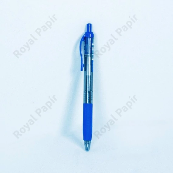 Zselés toll, irodai, 0,5 mm, kék tinta, kék tolltest, Nebulo 