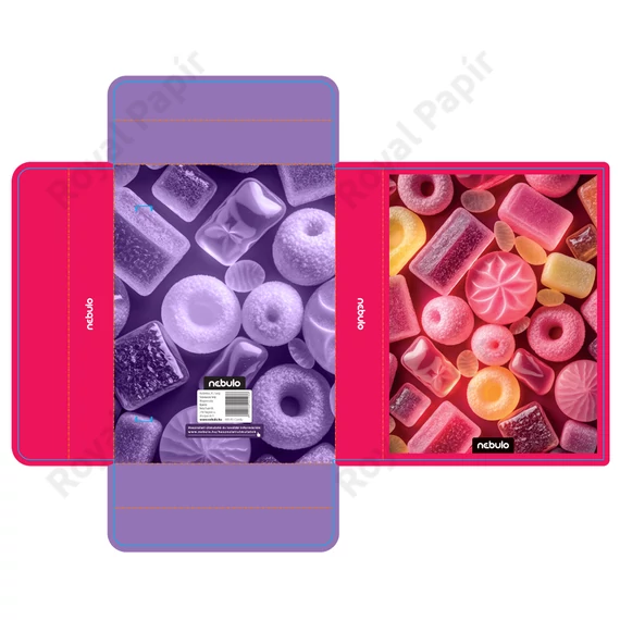 Füzetbox, hullámkarton, gazdaságos kivitel, A5, Candy, Nebulo 