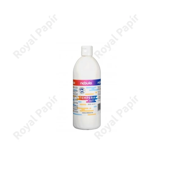 Tempera festék, 500 ml-es, fehér, Nebulo 