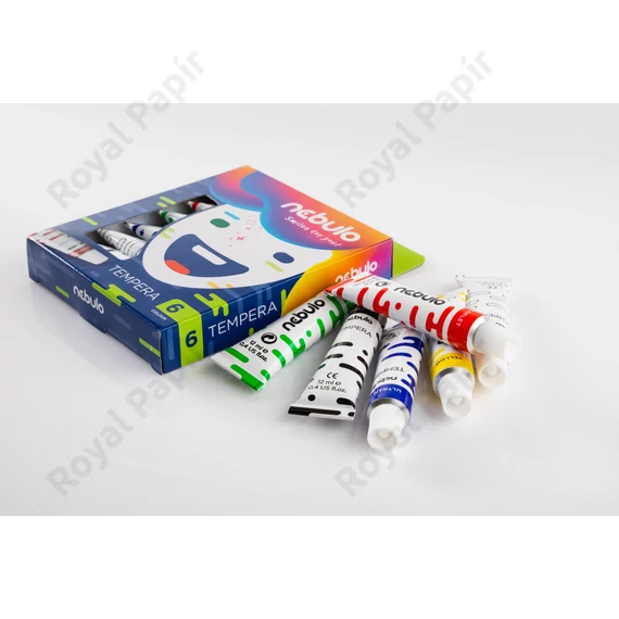 Tempera készlet, 12 ml-es, 6 színes, Nebulo 