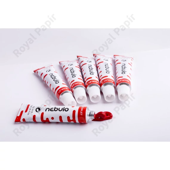 Tempera festék, piros, 12 ml-es, Nebulo 