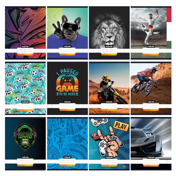 Füzet, A4, tűzött, sima, 80-32, Xtreme minták, Nebulo 
