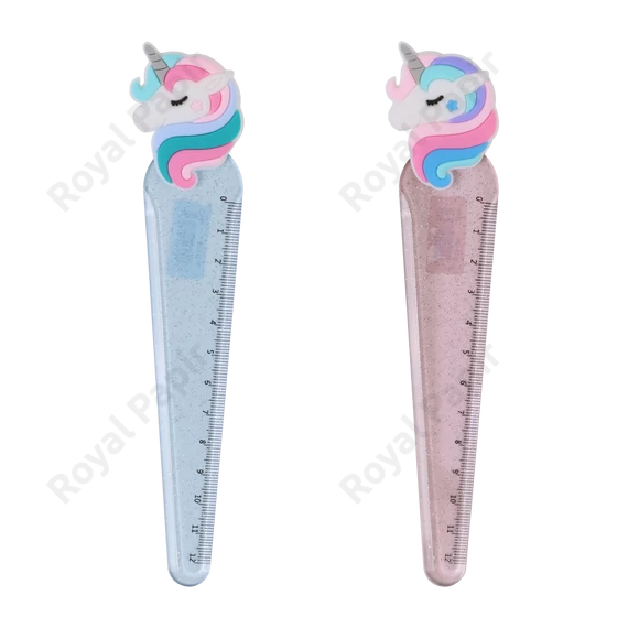 Vonalzó, Unikornis mintával, 13 cm, Nebulo 